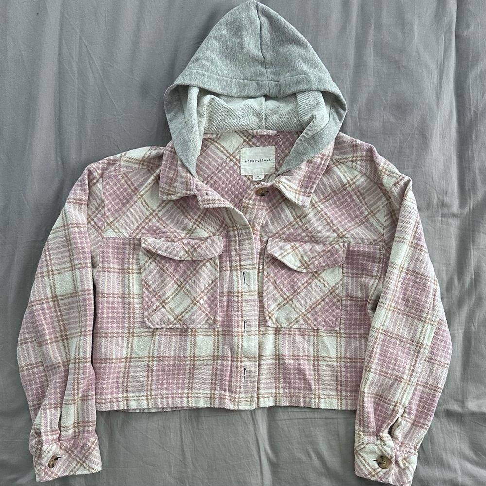 Cropped Hooded Shacket